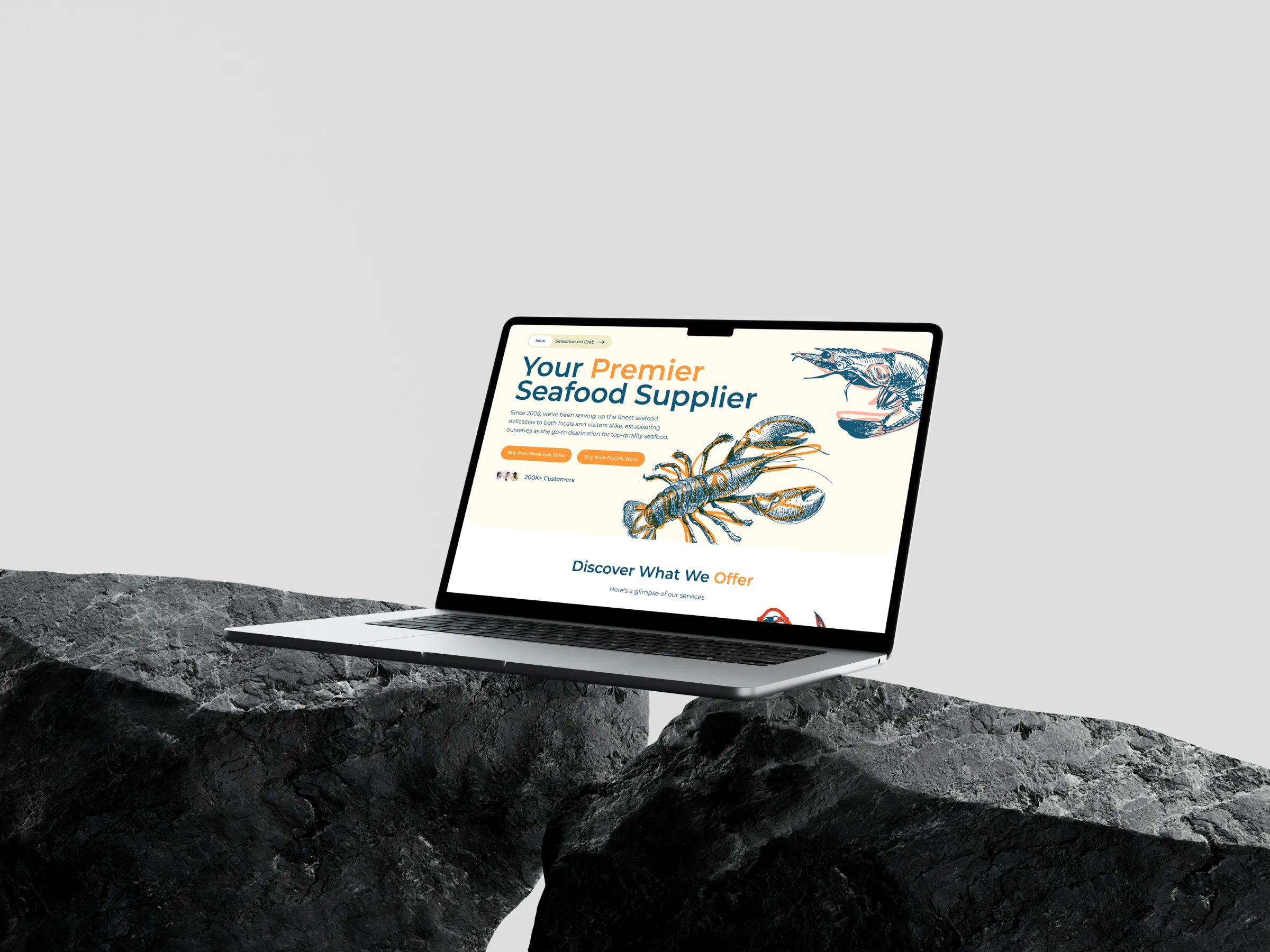 Seafood website mockup