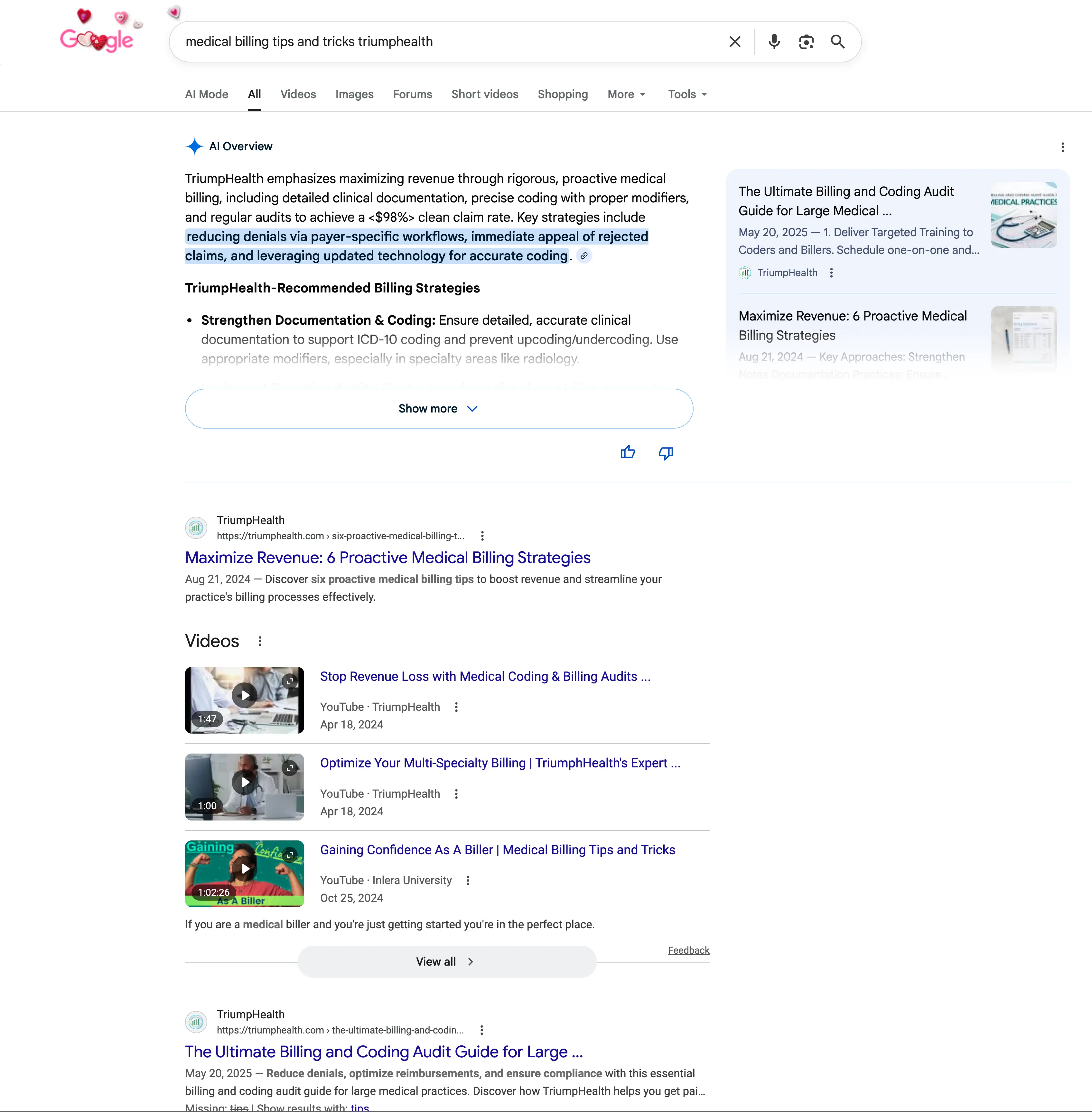 AI Overview optimization results by DMS