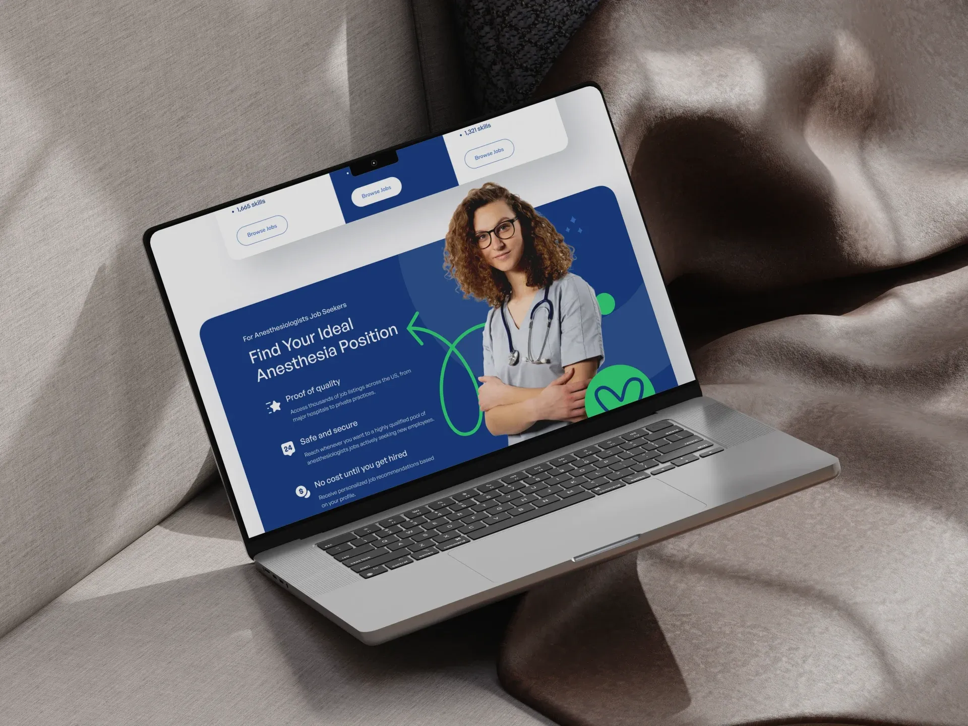 AnesJobs website design mockup 2