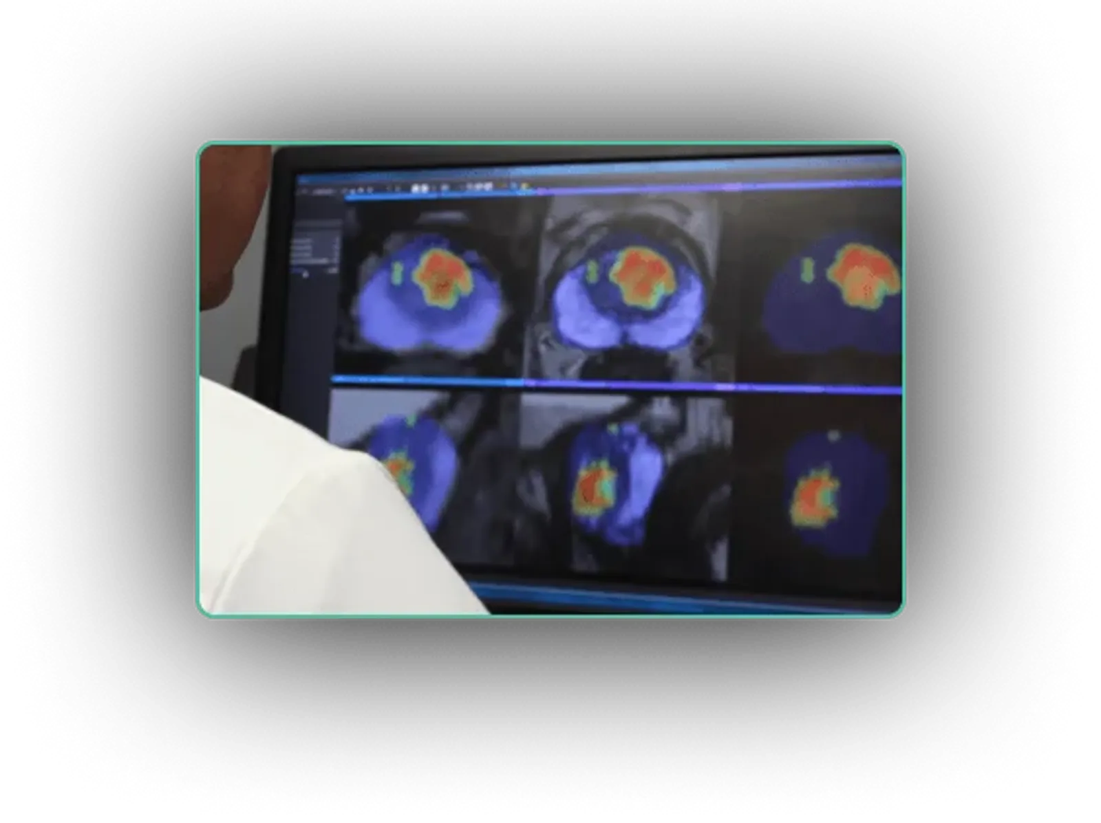 Bot Image AI website homepage showing ProstatID hero section with clinical imaging carousel and blue medical aesthetic