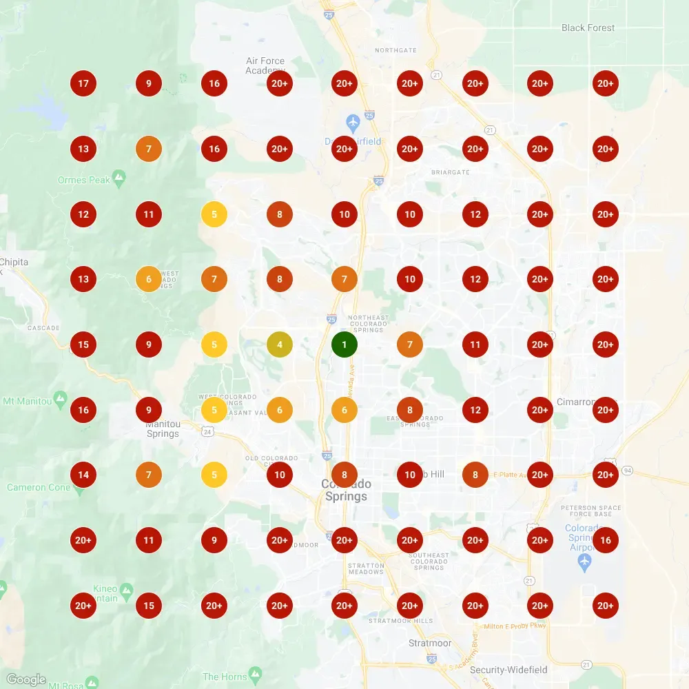 Google Maps ranking before - showing position #13