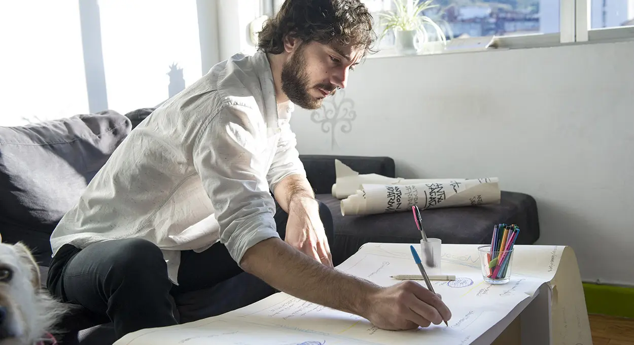 Kristian working on marketing strategy