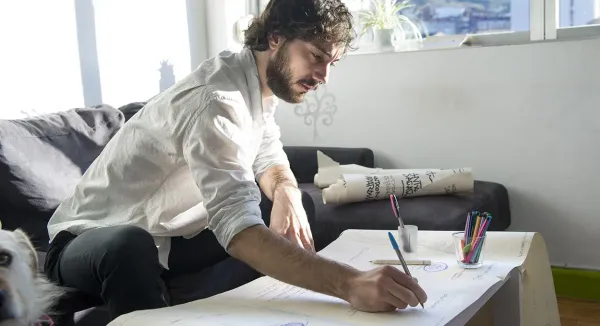 Kristian working on marketing strategy