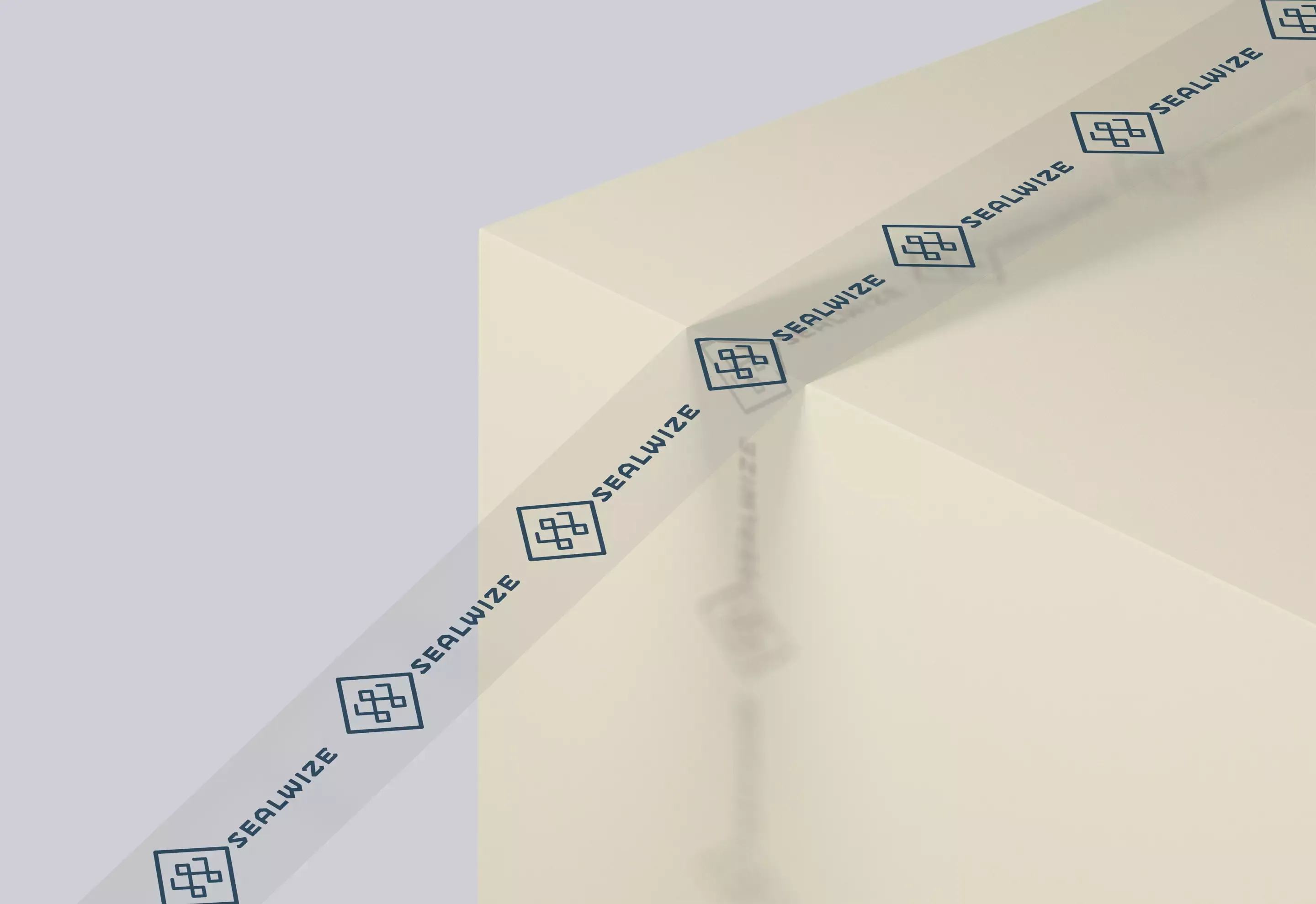 Sealwise branded packaging tape with repeating diamond logo pattern