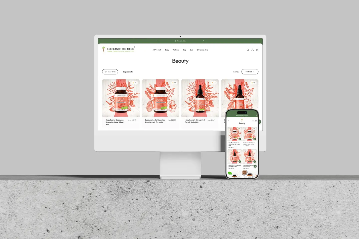 Web Design for Secrets Shop Secrets of the Tribe